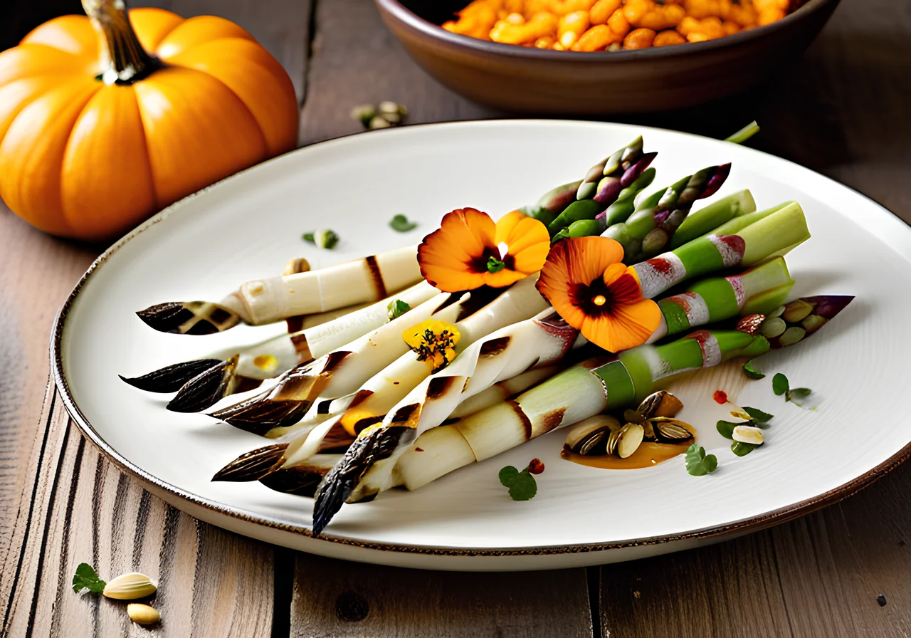 Grilled Asparagus with Wild Herb Salad