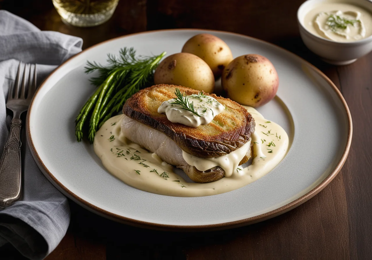 Stuffed Bream Fillets with Fruity Horseradish Sauce