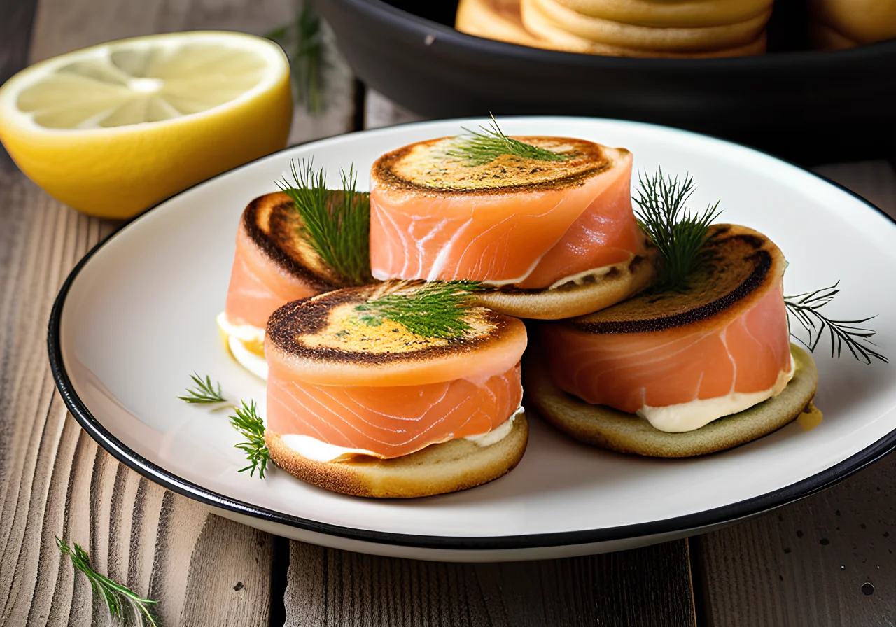 Salmon Pancake Rolls