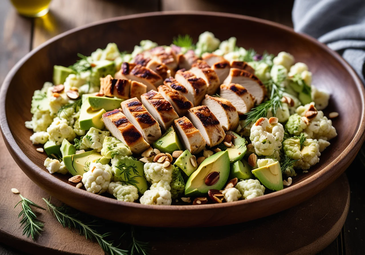 Chicken, Cauliflower and Avocado Salad