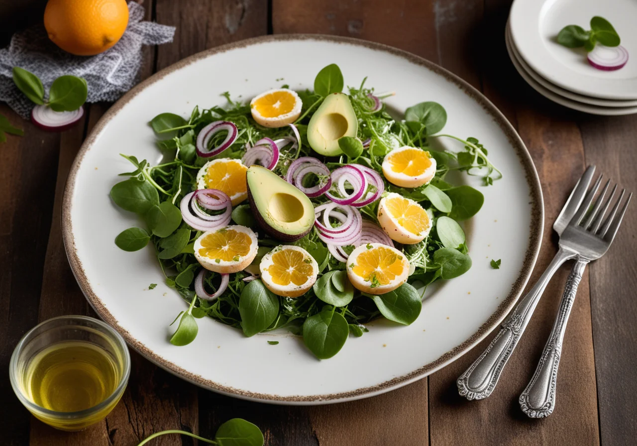 Watercress Salad with Onions and Chicken