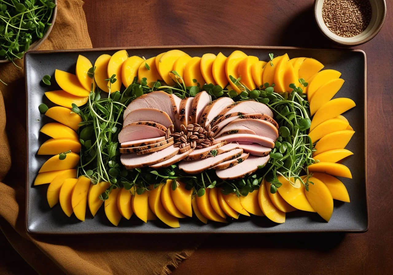 Watercress, Mango, and Cooked Turkey Breast Salad