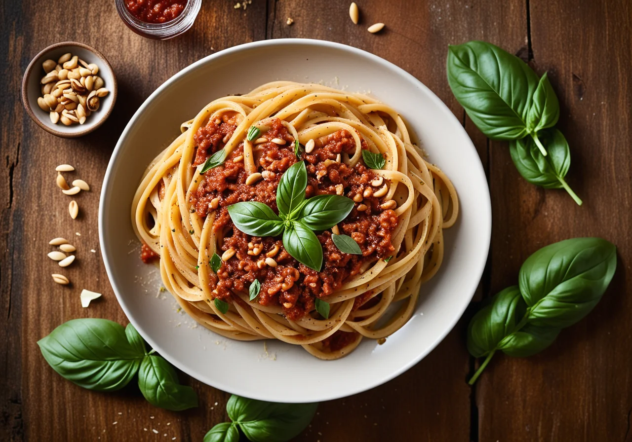 Linguine with Red Pesto Sauce