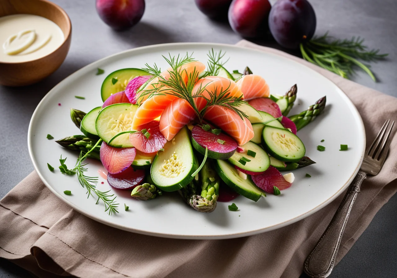 Salmon, Asparagus and Fresh Herb Salad
