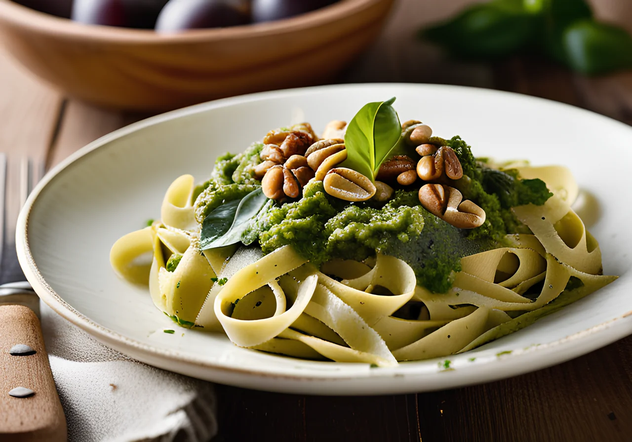 Tagliatelle with Green Pesto