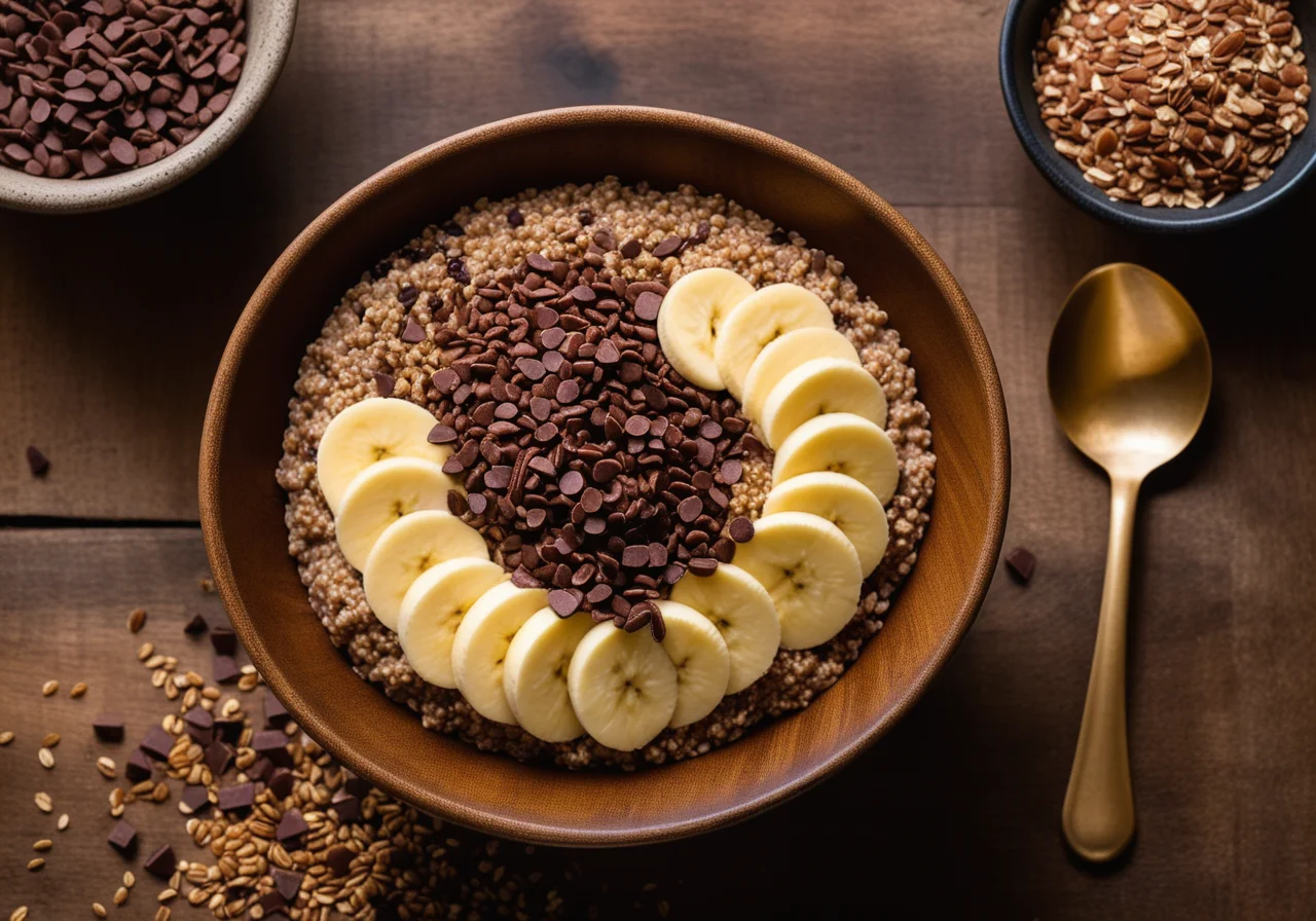 Buckwheat Groats with Banana Chocolate Topping