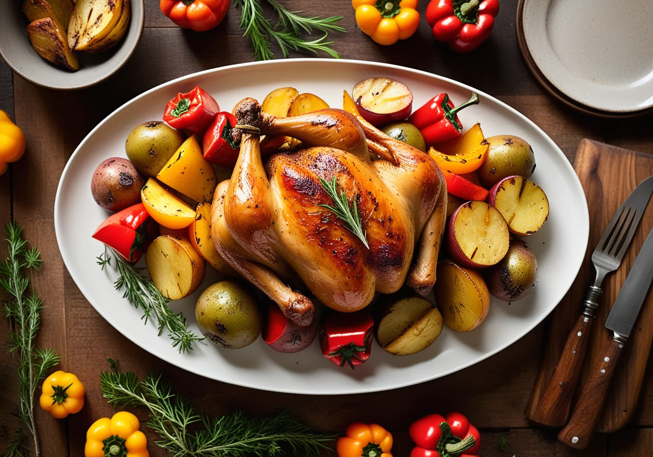 Baked Chicken Thighs with Paprika-Fennel Potatoes