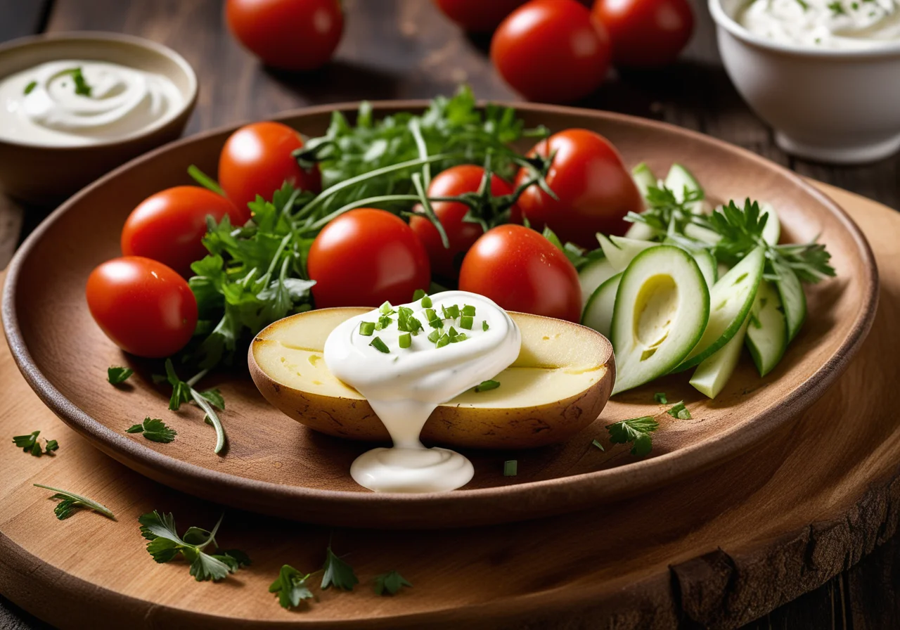 Foil-Wrapped Potato with Sour Cream