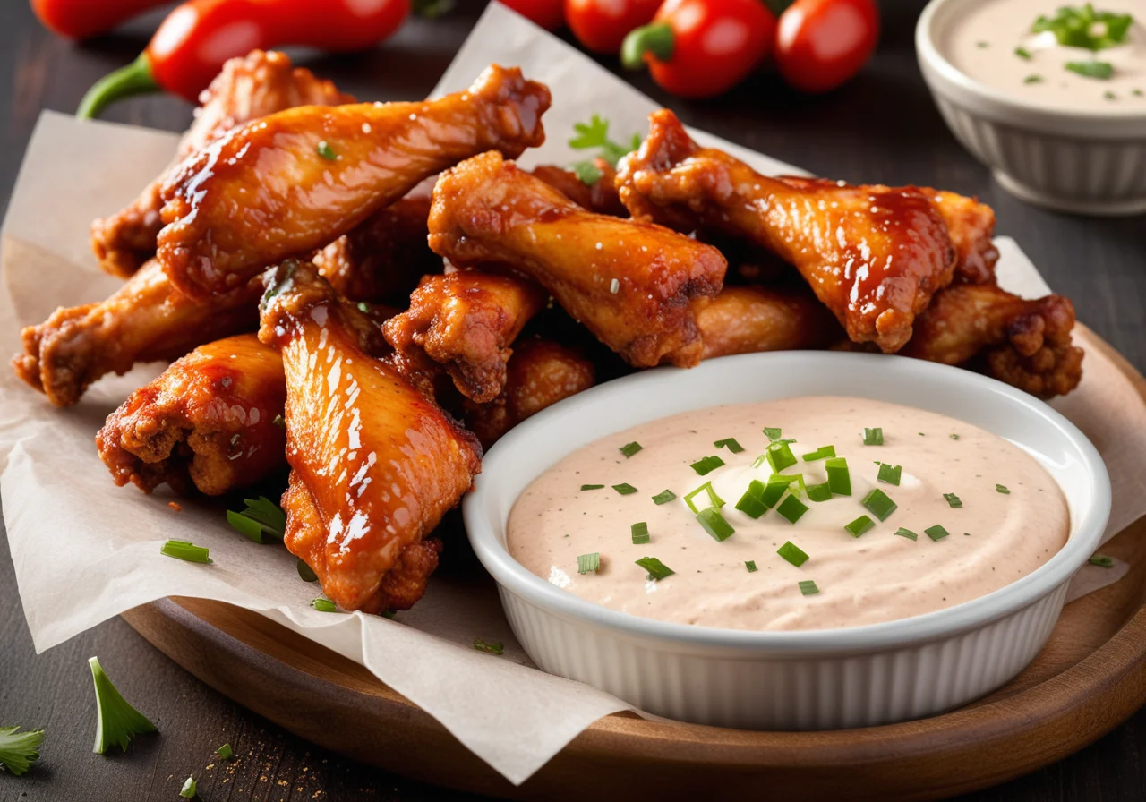 Spicy Chicken Wings with Dip