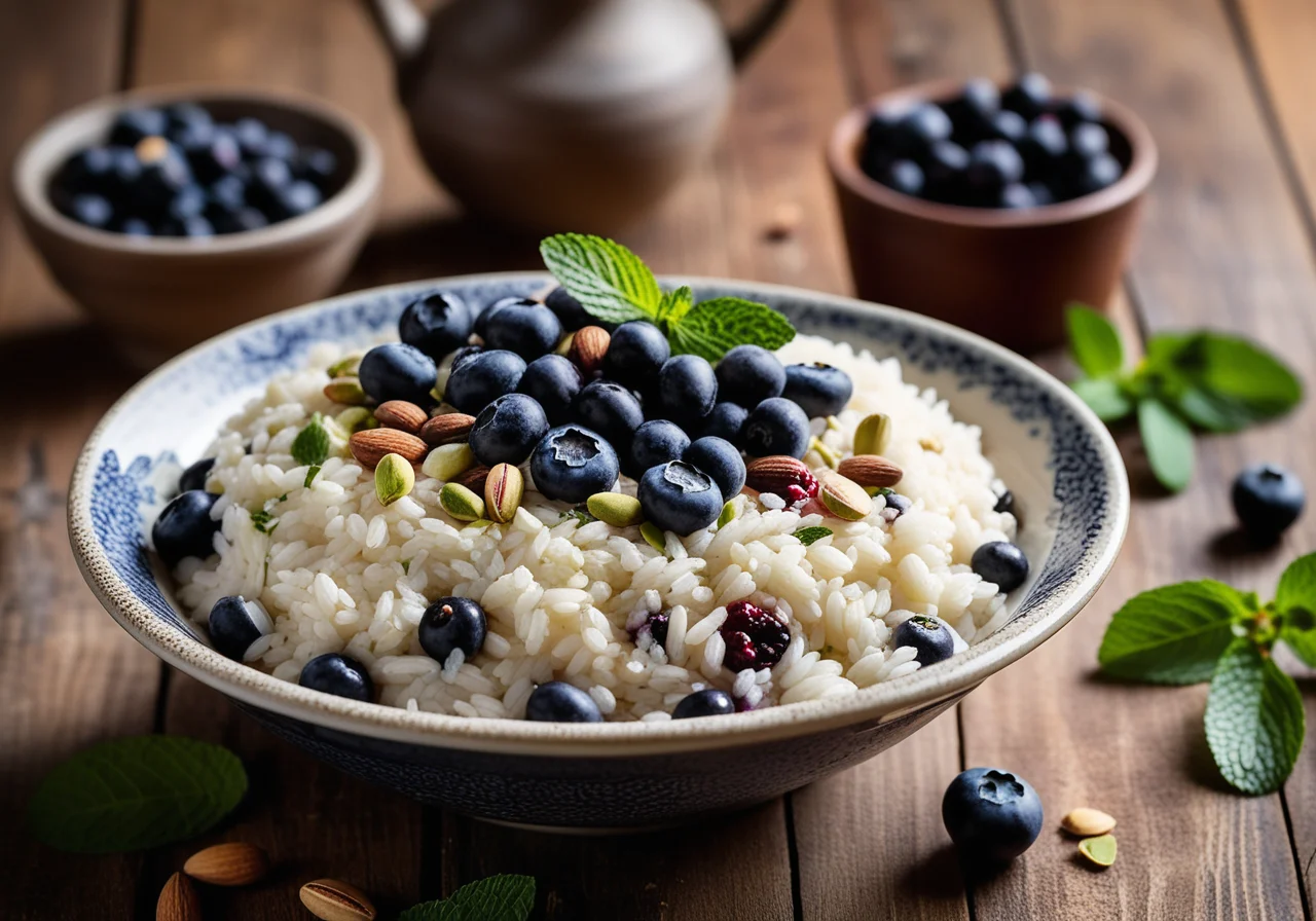 Creamy Rice with Blueberries