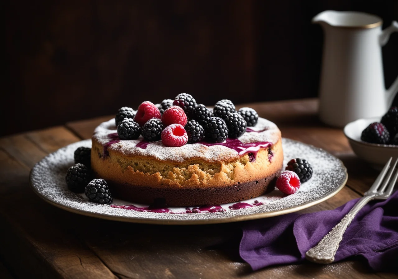 Blackberry Cake with Sour Cream