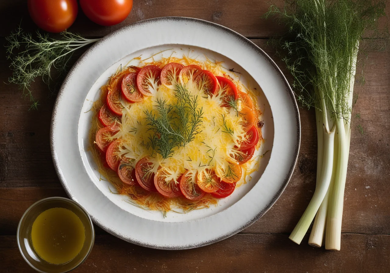 Fennel Tomato Gratin with Melted Cheese