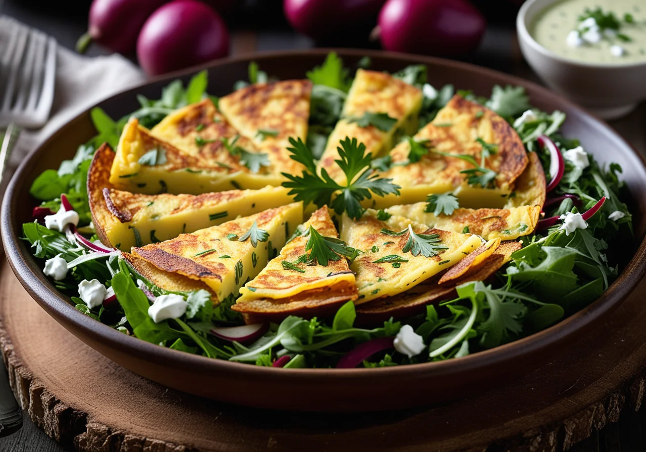 Spanish Potato Omelette with Green Salad