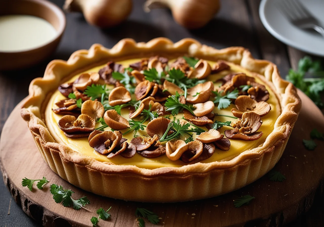 Cheese Tart with Mushrooms