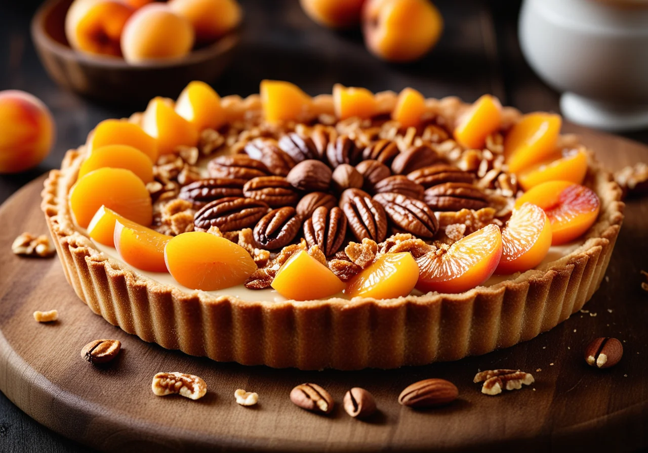 Hazelnut Tart with Apricot Filling