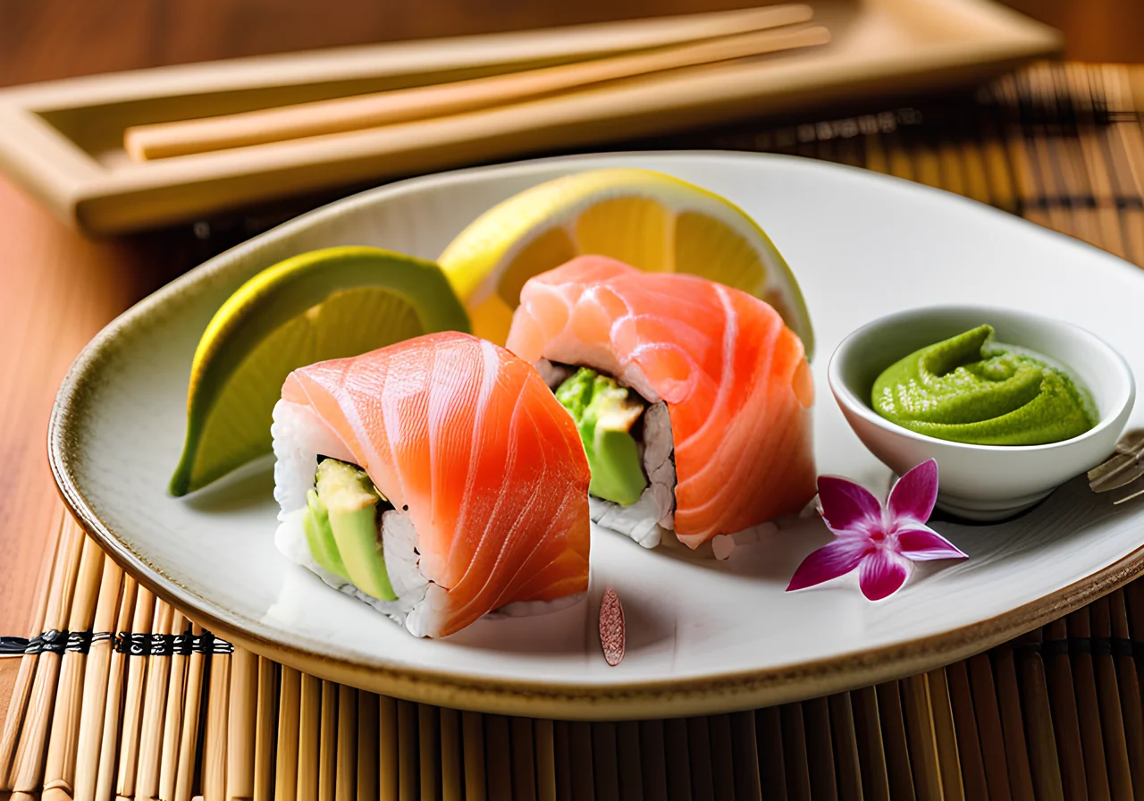 Sushi with Salmon and Avocado