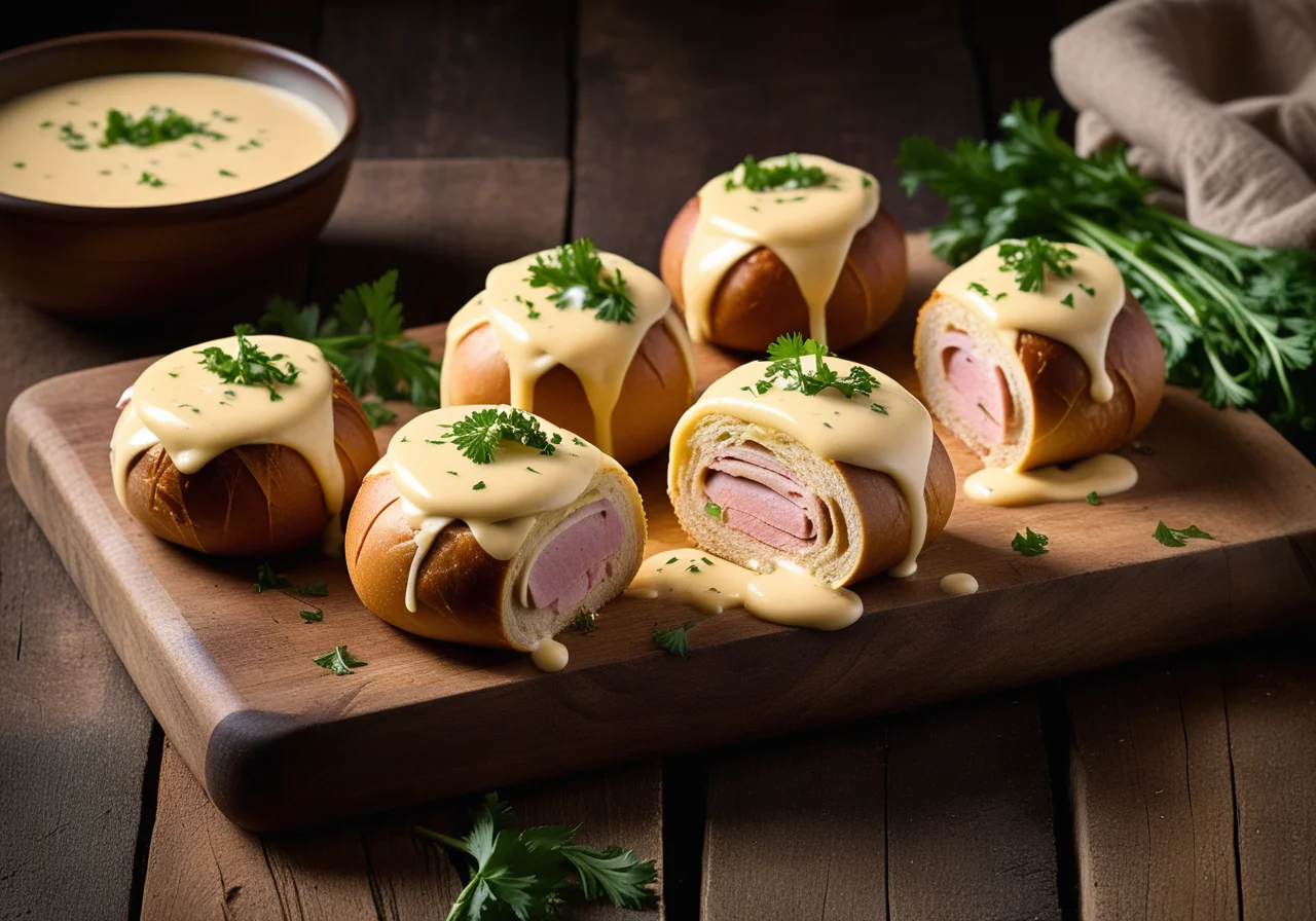 Gratinated Ham Endive Rolls