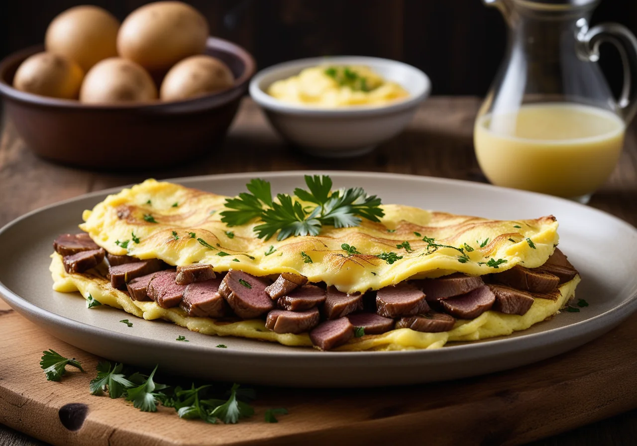 Potato Omelette with Meat