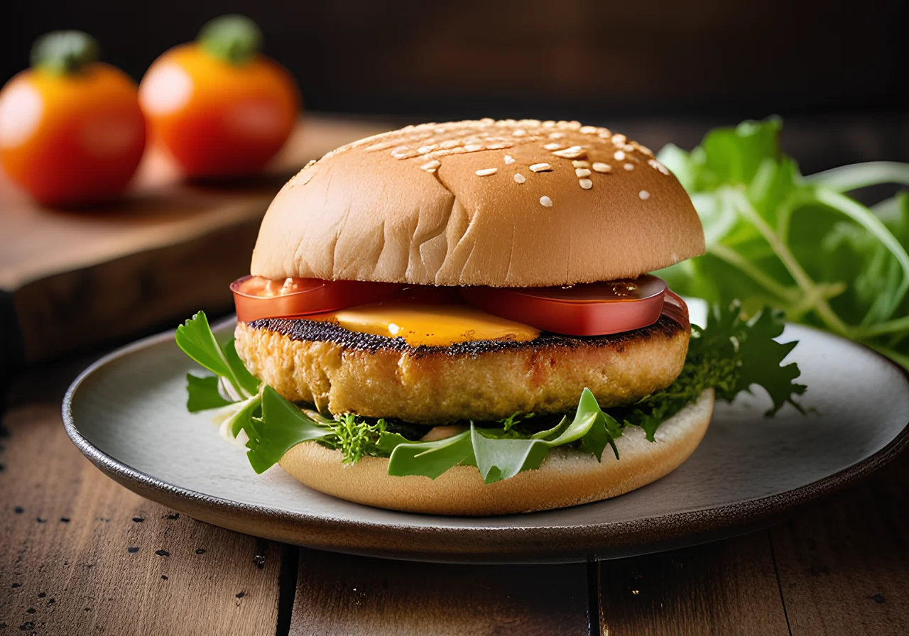 Burger and Veggie Sticks