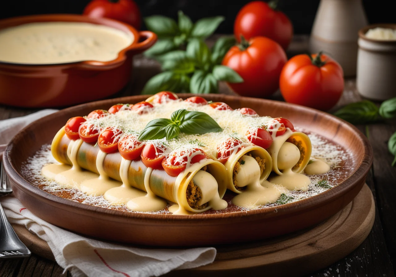 Gratinated Cannelloni with Spinach-Ricotta Filling
