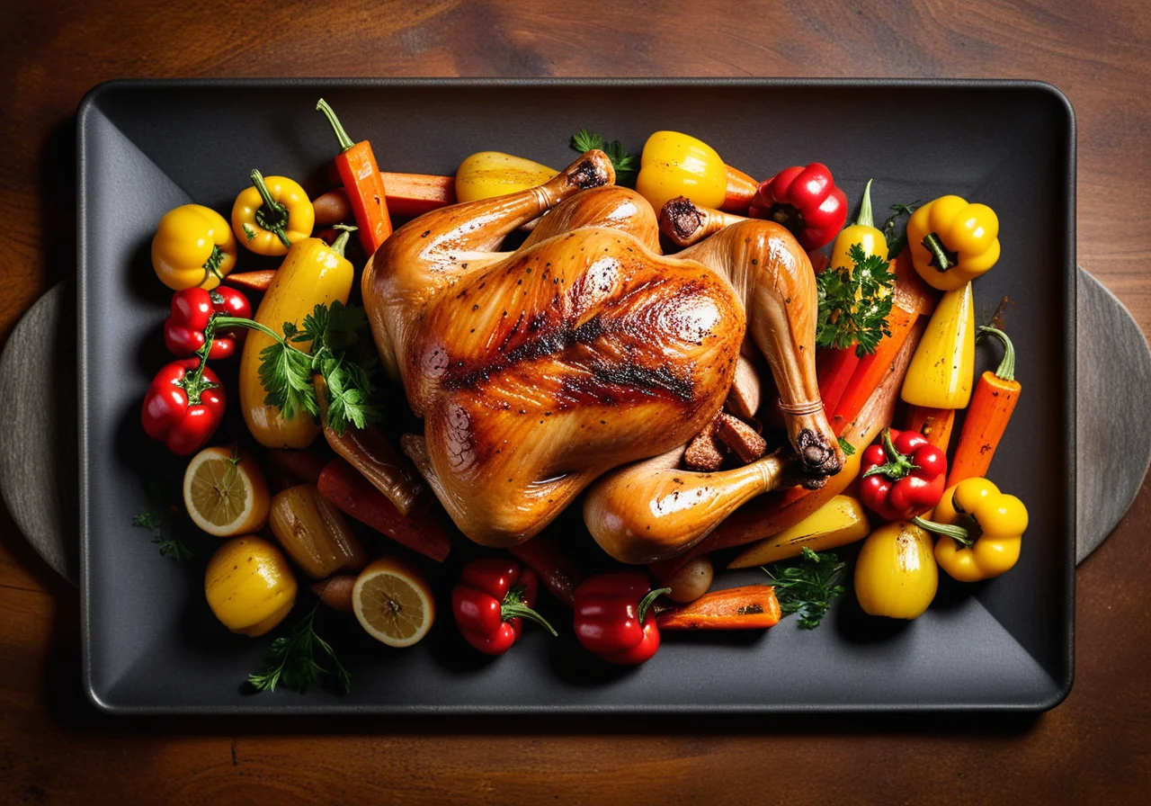 Roast Chickens with Vegetables