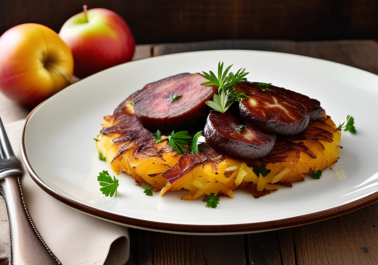 Boudin with Apple and Potato Rösti