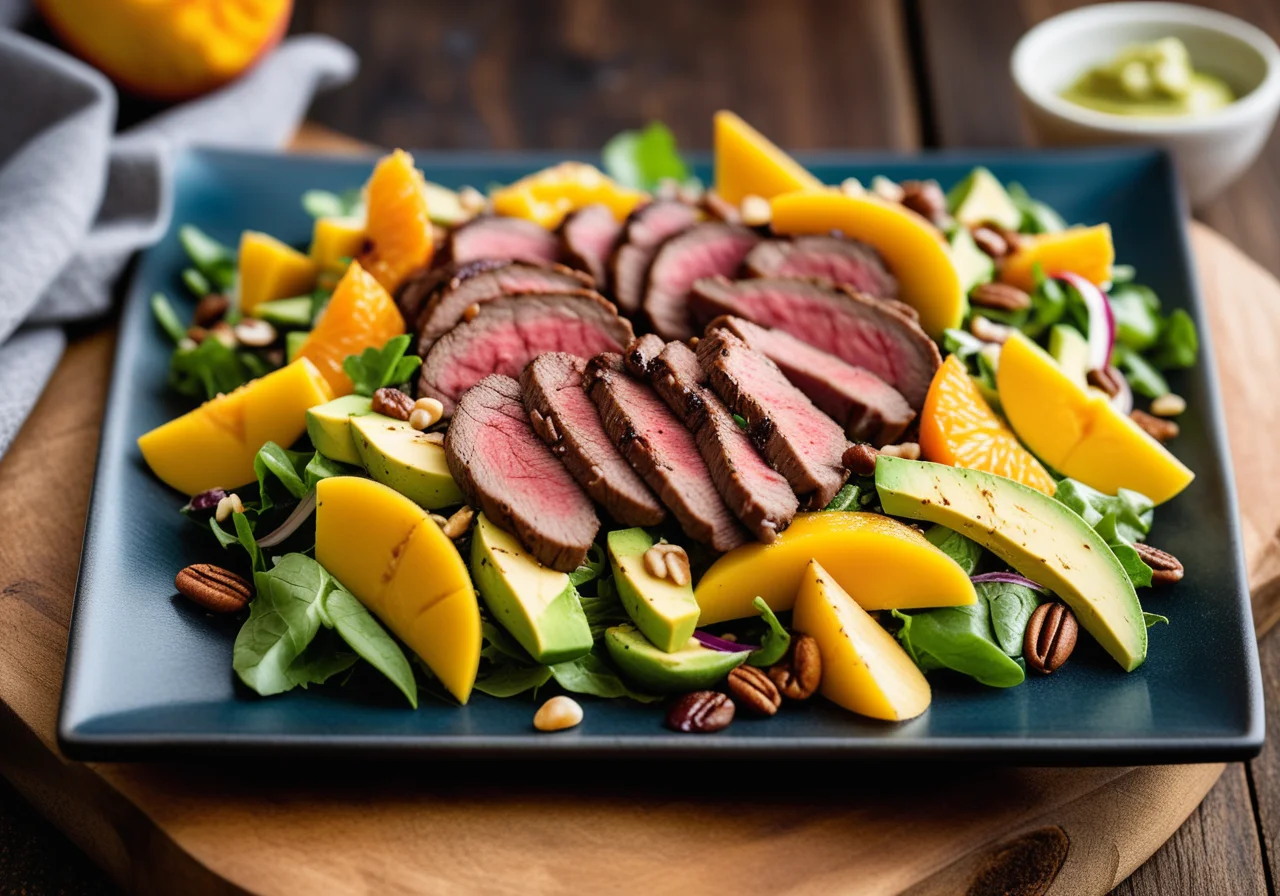 Mango Avocado Salad with Steak Strips