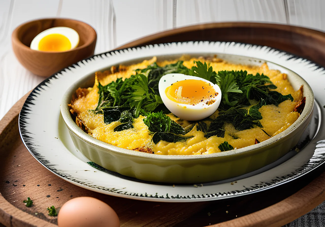 Spinach Gratin with Egg and Parmesan