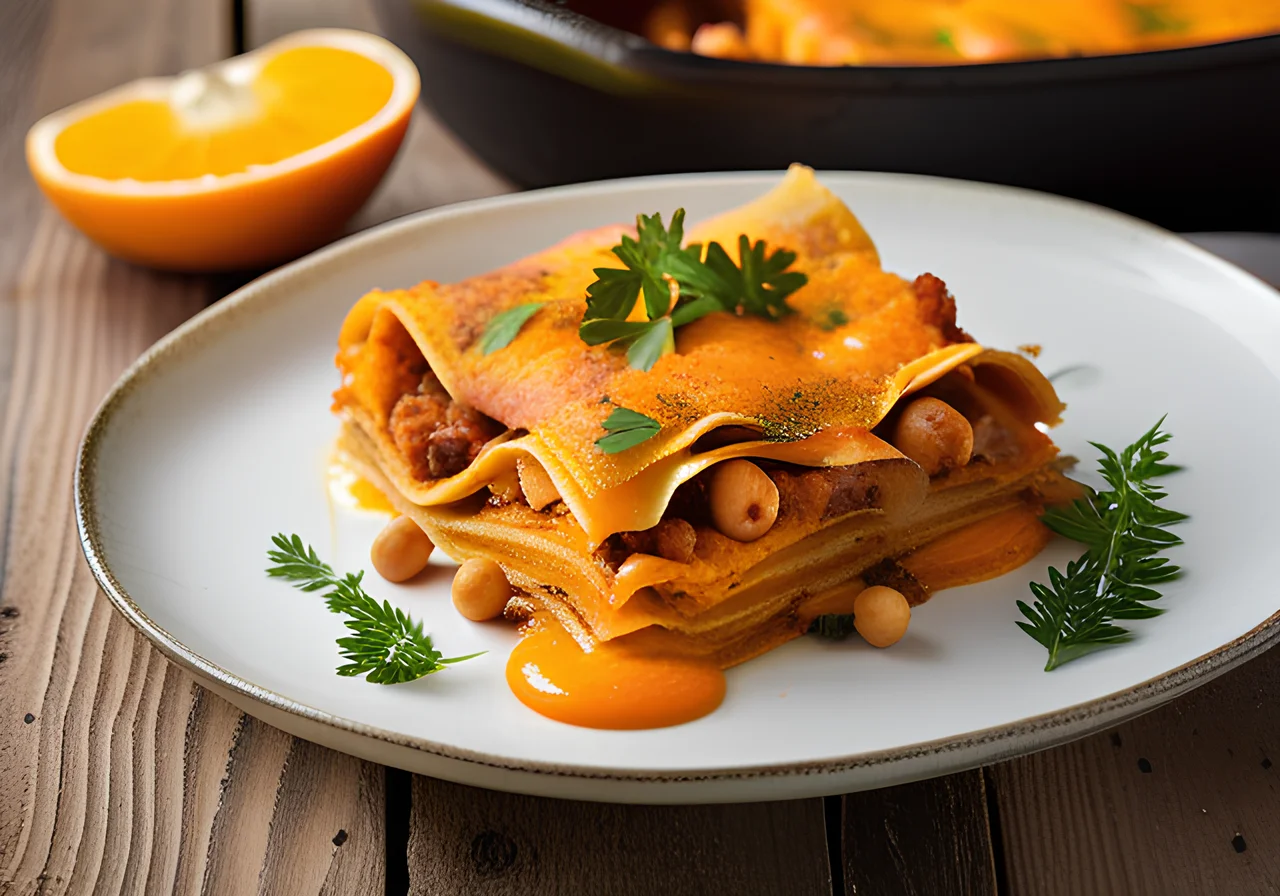 Sweet Potato Lasagne with Chickpeas