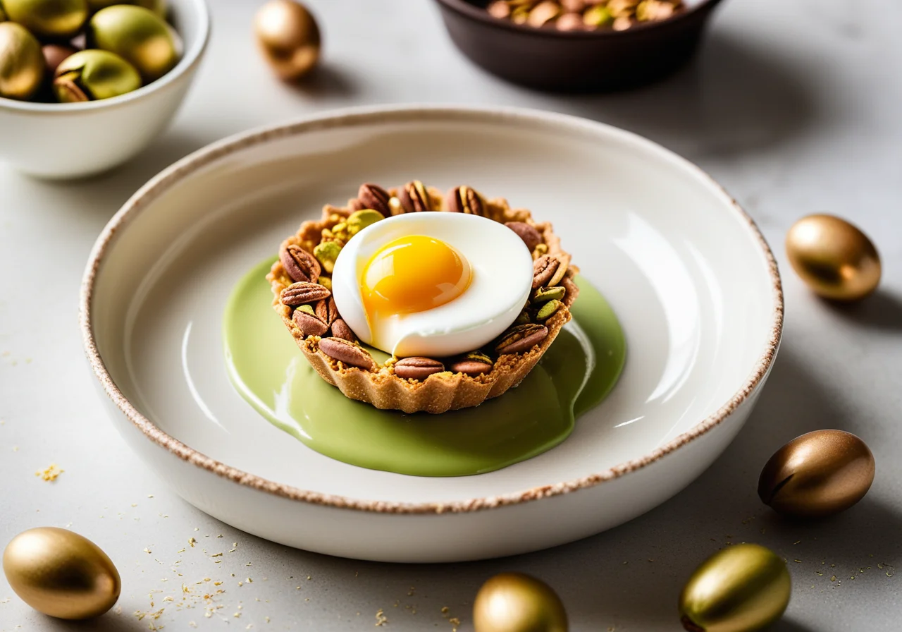 Chocolate Flake Nests with Dragée Eggs