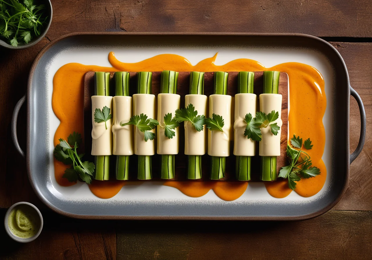 Noodle Rolls Filled with Vegetables