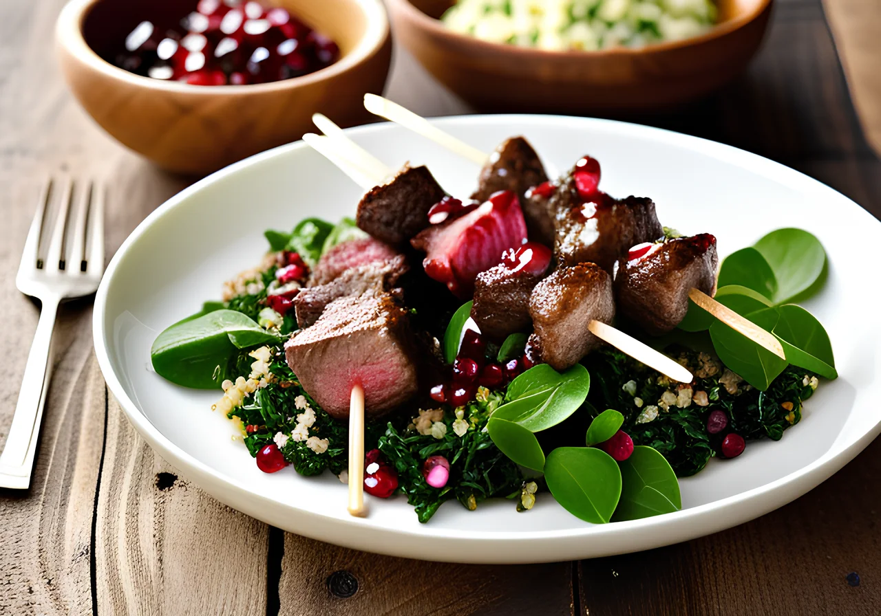 Lamb Skewers with Bulgur Salad