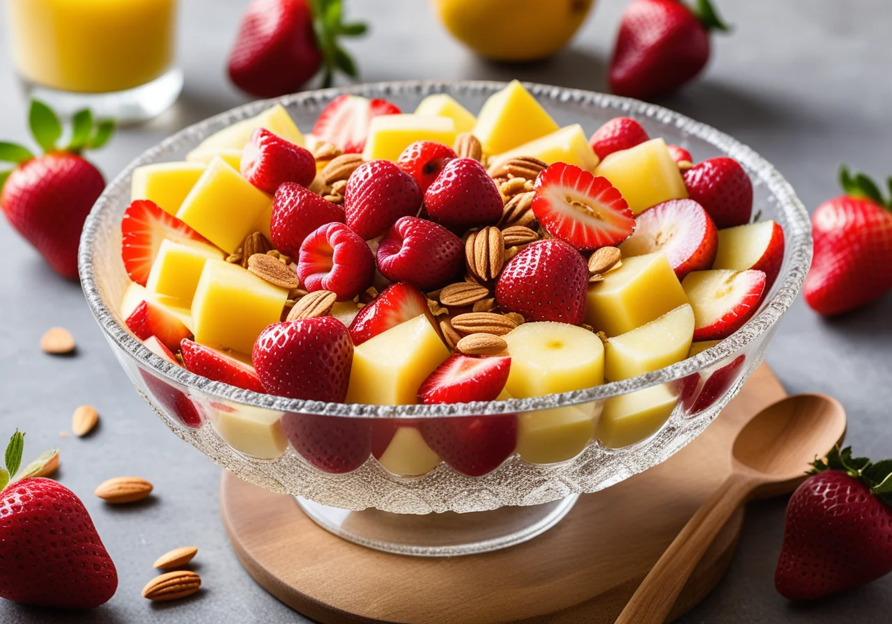 Fruit Salad with Almond Flakes