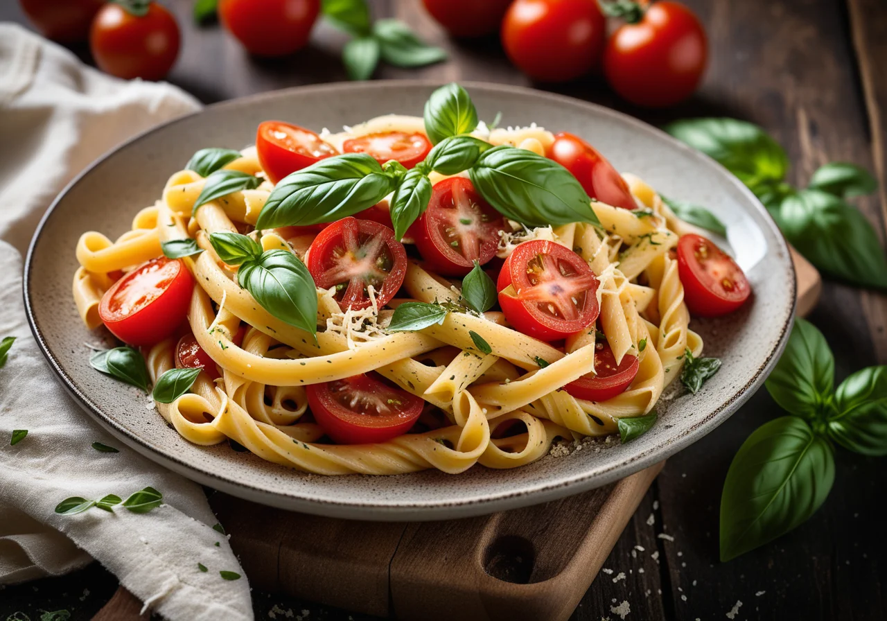 Basil Pasta with Tomatoes
