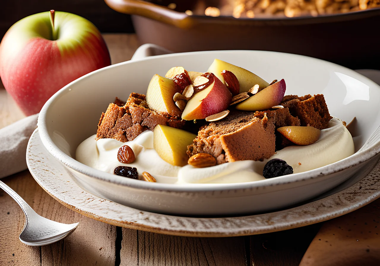 Apple Bread Casserole with Raisins (Scheiterhaufen)