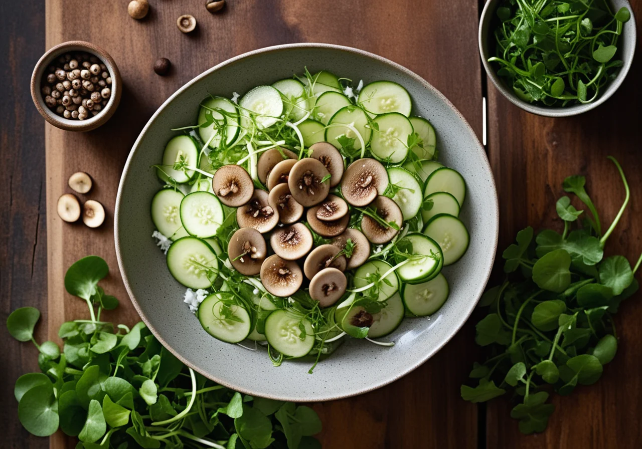Salad with Vegetables and Mushrooms