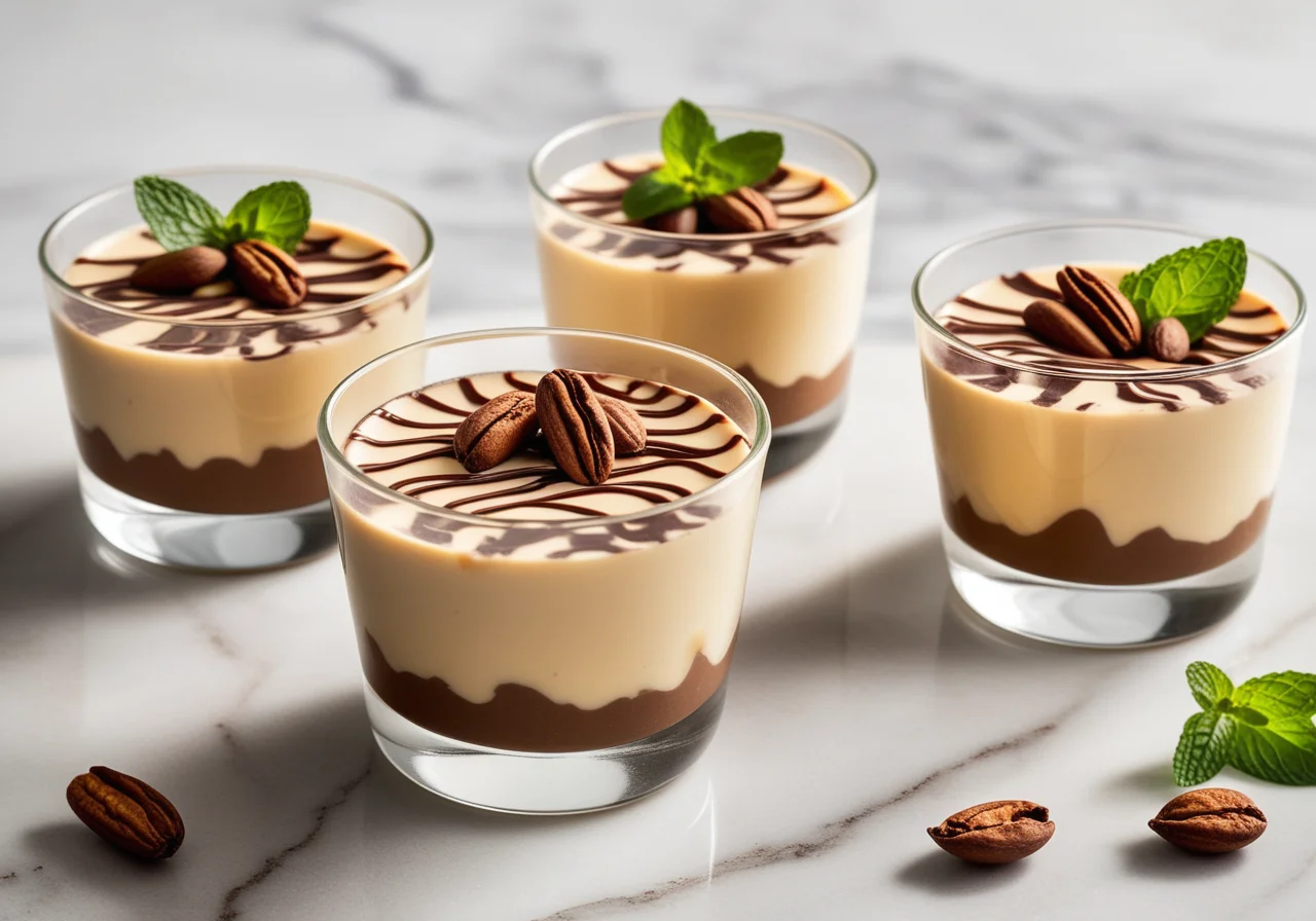 Layered Pudding Cups (Chocolate, Vanilla, Hazelnut)
