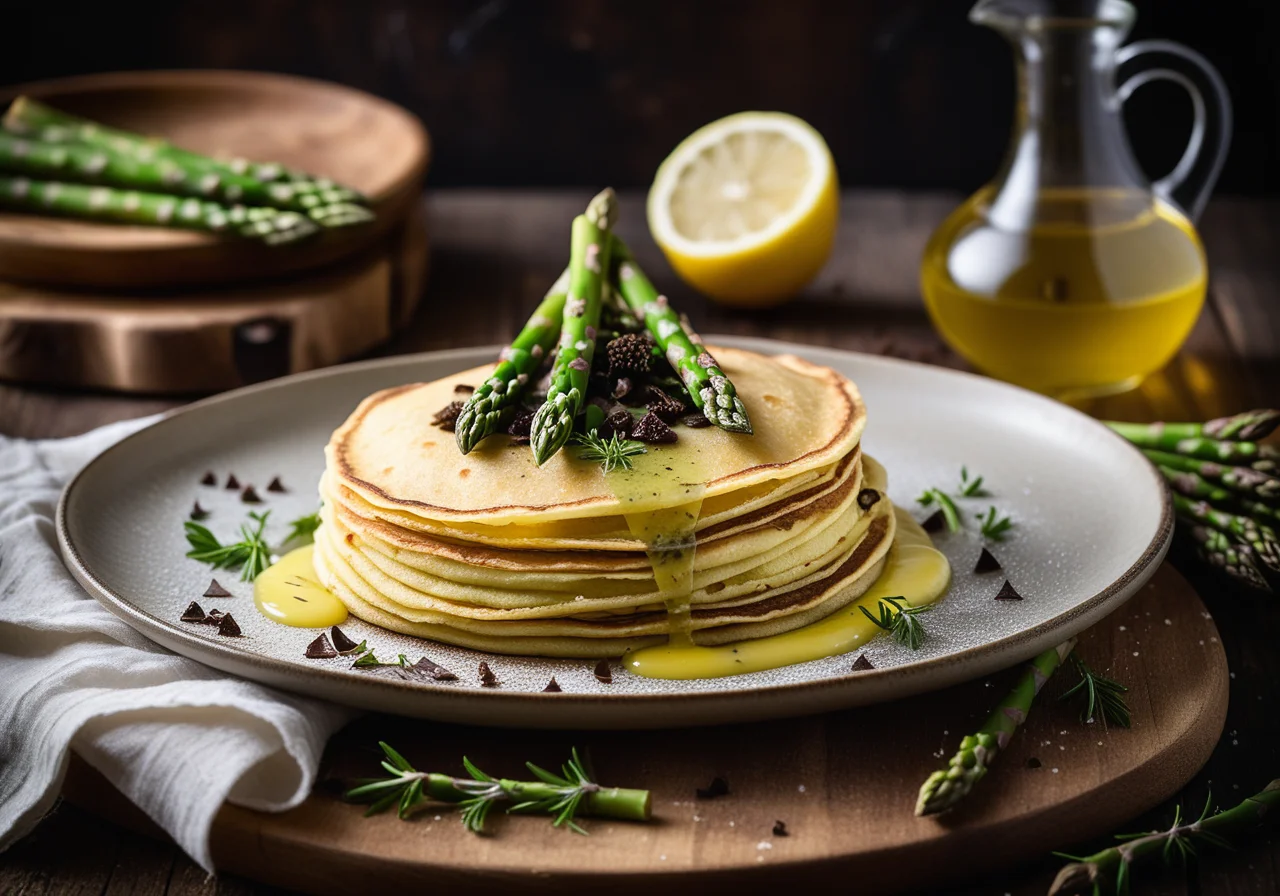 Baked Crêpes with Asparagus and Black Truffle