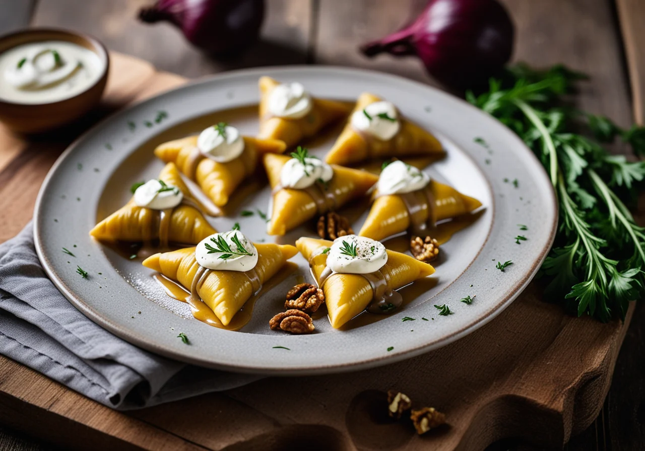 Ravioli mit Rote Bete und Zigenkäse
