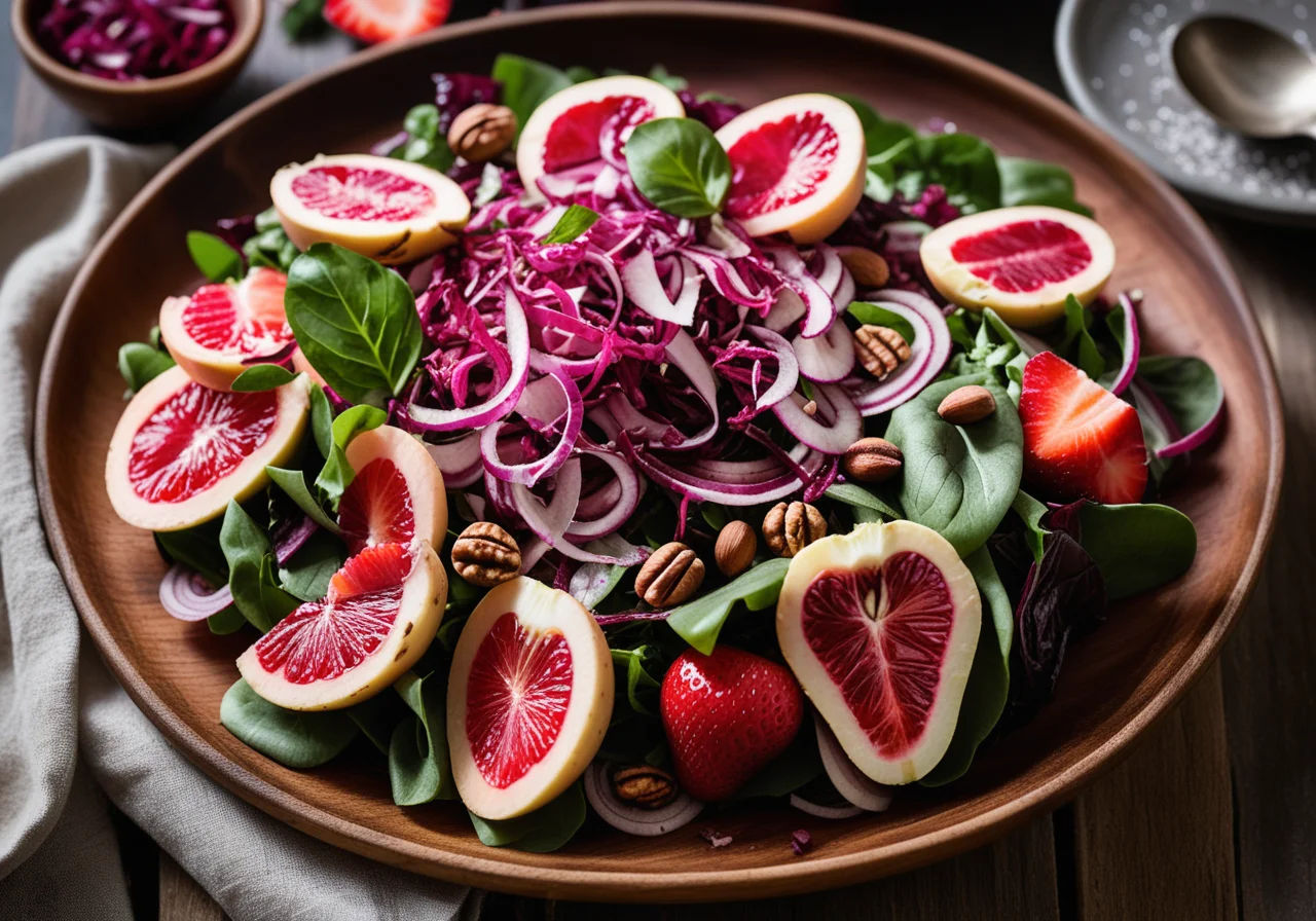 Radicchiosalat mit Möhren und Nüssen