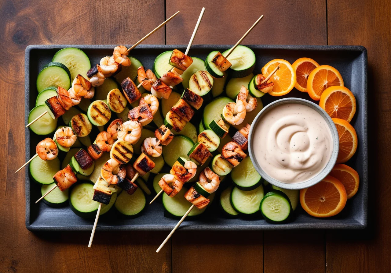 Skewers with Seafood from the Grill