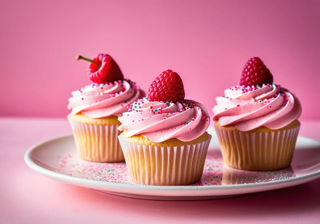 Cupcake with Pink Cream