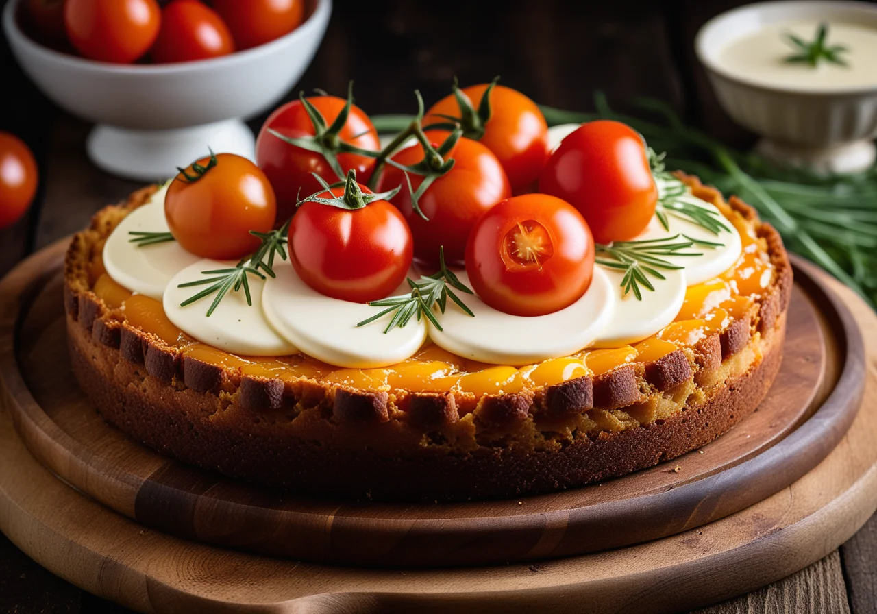 Tomato-Mozzarella Cake
