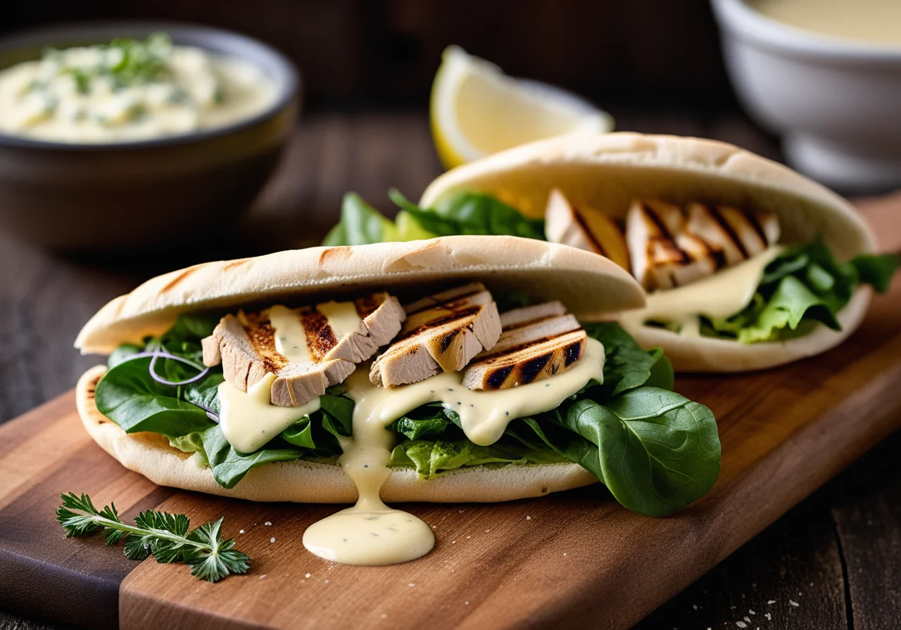 Pitatasche mit Cesarsalat