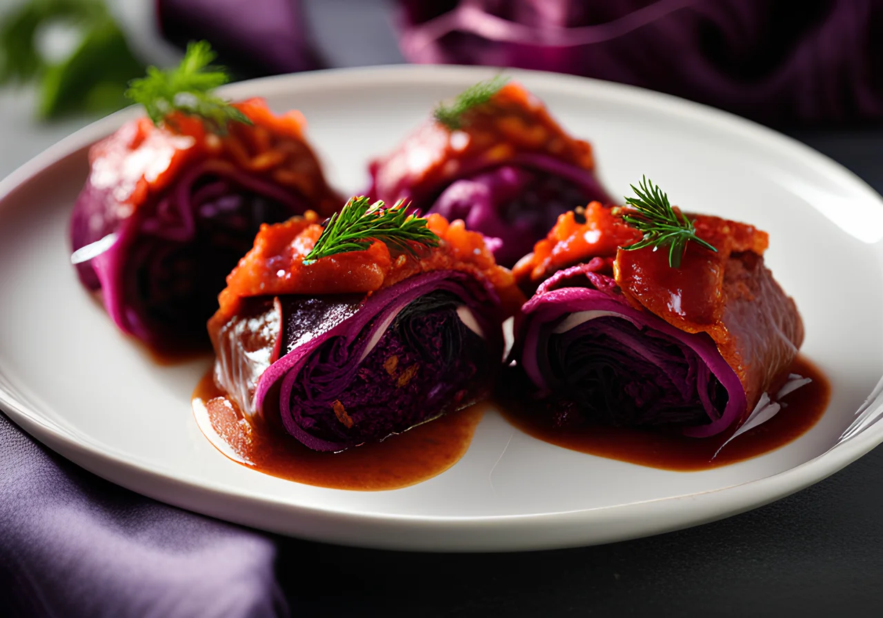 Vegetarian Red Cabbage Rolls
