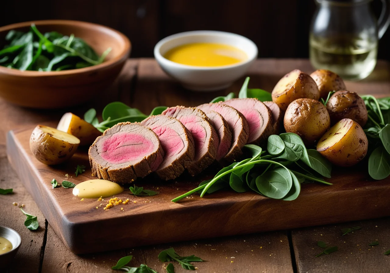 Lamb Loin with Mustard Crust