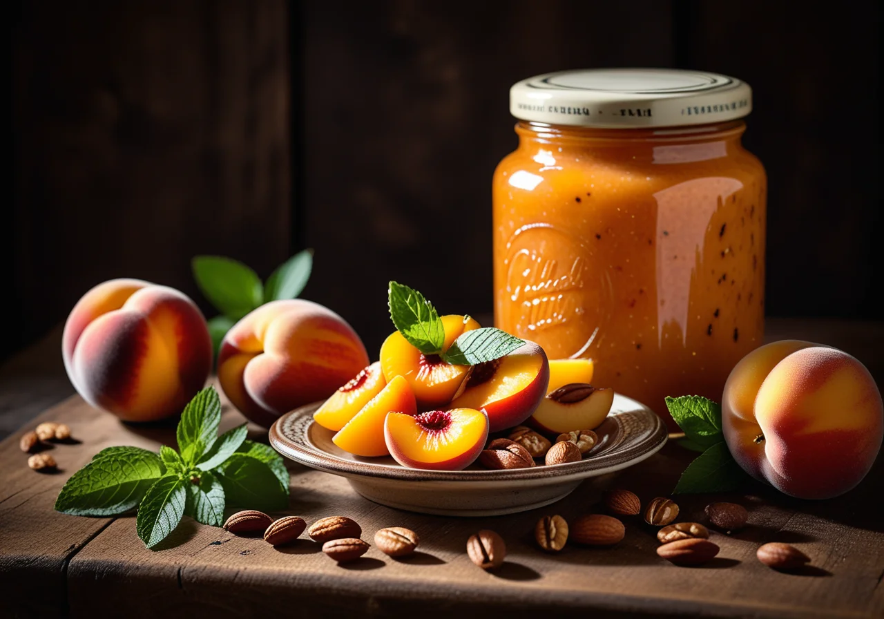 Peach Preserves with Pine Nuts