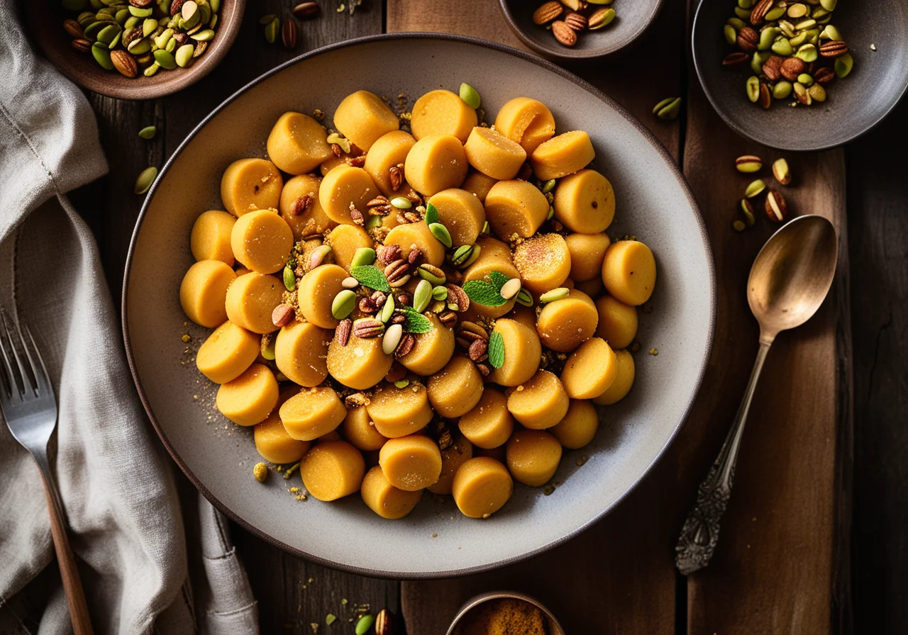 Sweet Potato Gnocchi with Pistachios