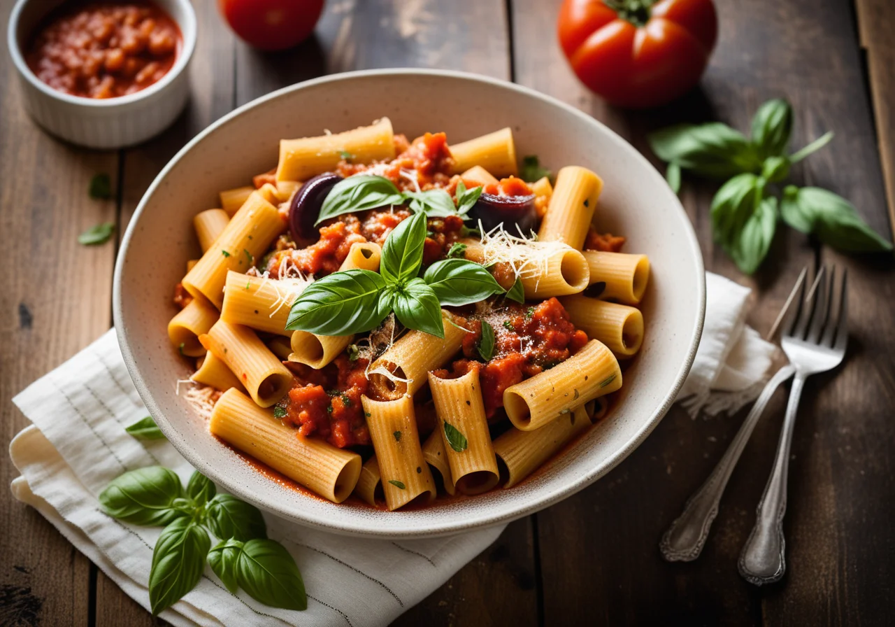Rigatoni with Vegetable Sauce