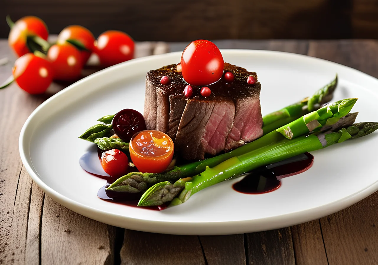 Venison Steak with Green Asparagus